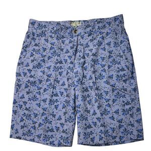 Maelreg Sz 36 Performance Shorts Men Blue Floral Stretch Bermuda Golf 10" inseam
